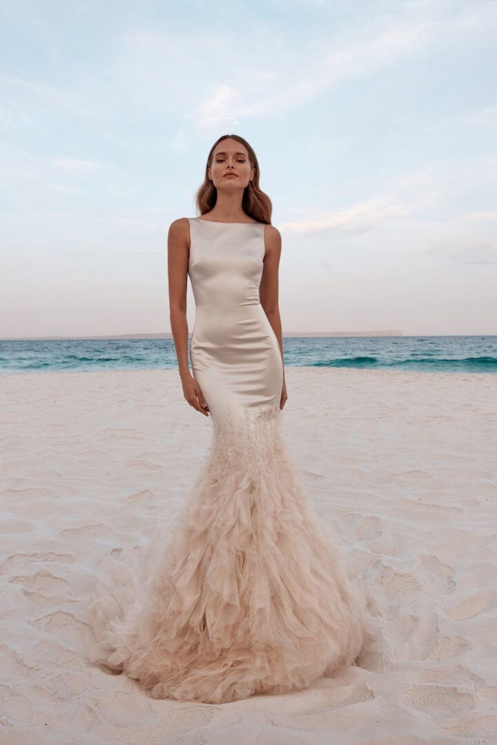 【WONDER WONDER】Noer Twist Knit Layered Sleeveless Mini OP wona-wedding-atelier-signature